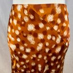 Bardot  Mayah spliced rust and white scratch print satin midi slip skirt size 6 Photo 2