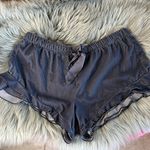 Victoria's Secret EUC Victoria’s Secret Velvet Ruffle Sleep Short Tornado Blue sz M Photo 0