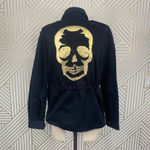 Zadig & Voltaire Kayak Mili Skull Military Jacket in Black Gold Size US XS Photo 6
