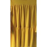 VTG 90s Autumn Yellow Tiered Tunic Dress 3/4 Balloon Sleeve Women’s M Barbie Size M Photo 5