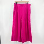 Banana Republic NEW NWT Linen Blend Pull-On Wide Leg Cropped Pants Large Pink Photo 1