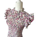 French Connection  Flores Verona Stretch Smocked Ruffled Mini Dress Womens Size M Photo 0