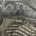 American Eagle Hi Rise Jeggings Black Distressed Raw Hem Pockets Grunge Emo 4 Photo 3