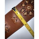 Y2K‎ Vintage Iceberg Belt Leather Embroidered Size 42 Retro Style 41" Boho Hobo Brown Photo 8