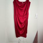 Unbranded Red Satin Cowl Neck Slip Dress Photo 4