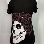 Lauren Moshi Sample Flaws Skull Crown Cold Shoulder Top XS Photo 8