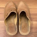 Frye Boots Charlotte Flower Tan Leather Heeled Mules Slip On Size 8M Photo 4