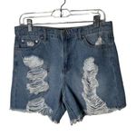 indigo. Rain Jean Shorts High Rise Cutoffs Distressed Juniors 9/28 Photo 0