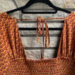 City Chic  CCX Retro Chic Floral Belted Dress Mustard Printed Size 14 xs Photo 7