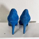 via spiga Estrella Cerulean Blue Suede Pumps Slight Cone Heel Size 8 Photo 5