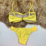6 Shore Road  Yellow Bikini Pink Embroidered Swim S Swimsuit Resort Summer Bright Photo 5