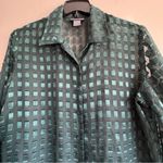 Notations  Green Checkered Button-Up Shirt Women’s Size XL Photo 4