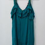 Blue Rain boutique green dress with colored pom pom trim size XL Photo 7