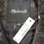 Madewell NWT  The Washed Leather Motorcycle Jacket in True Black M $498 Photo 3