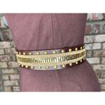 belt y2k leather studded crochet boho brown brass Photo 5