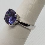 Purple & Silver Tone Ring Purple Size 6 Photo 2