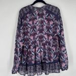 Taylor & Sage  Womens XL Floral Print Long Sleeve Blouse Top‎ Boho Purple Flowy Photo 6