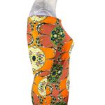 Love j Dress M Retro Orange Geometric Print Off Shoulders Short Sleeves Photo 12