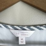 LC Lauren Conrad Lauren Conrad Dress Womens M Gray Striped Ruffle Tiered Mini Coastal Grandmother Photo 4