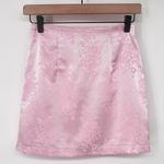 Princess Polly Light Pink Floral Blossom Satin Mini Skirt Size 0 Photo 1