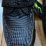 Hope's NWT Ortho-Line by Hoopoe Mica Brown Crocodile Print Loafers Moccasins, size 9 W Photo 9