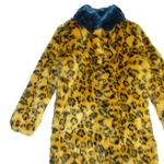 NWT SpiritHoods Unisex Yellow Cheetah Calf Length Faux Fur Coat S $249 Photo 4