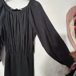 Free People NEW  Real Resort Romper Short Black Crinkle Gauze Open Back Top Small Photo 6