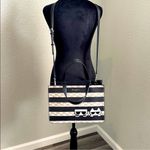 Karl Lagerfeld Black and Tan Satchel with Iconic Design Photo 4