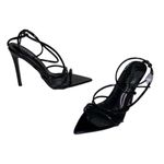 Cape Robbin Cape Ribbon Black Strappy Stiletto Heels(Size 8M) Photo 2