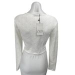 ZARA NEW  White Long Sleeve Textured Knit Cropped Pullover Sweater Top Size L Photo 1