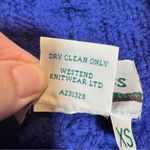 Aran Crafts Blue Merino Wool Cable Knit Cardigan Sweater Womens XS Ireland Photo 5