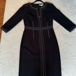 Etcetera Black dress with white contrast stitching and 3/4 sleeves Photo 0