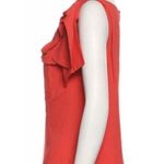 Prada  bow shoulder pleated red orange asymmetrical blouse sz 44 Photo 1