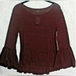 a.n.a Long bell sleeve wine burgundy knit top size medium Photo 0