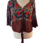Maeve by Anthropologie Carter Boho Floral Tie-Front Blouse Size 2 Photo 0
