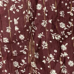 Loft NWT WO SIZE XS LONG SLEEVE TIE FRONT REDDISH BROWN FLORAL METALLIC GOLD Photo 2