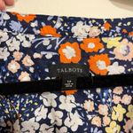 Talbots Dress Midi Blue 3/4 Sleeve Ditsy Floral Belted Shirt Dress Cotton 14 Photo 6