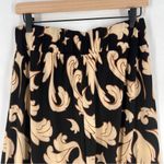 Midnight Velvet Black Tan Stretch Jersey Knit Wide Leg Pull Photo 6