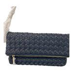 Sole Society Nwt Woven Crossbody Bag Blue Foldover Zip Chain Shoulder Small Photo 2