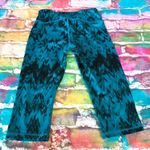 Zella Z by Womens Leggings Sz S Ikat Print Teal Black Tie Dye Look Capri Length Photo 3