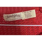 Faded Glory  Women XL Red Shimmer‎ Cable Knit Shirt Holiday Party Festive Casual Photo 2
