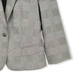 Calvin Klein | Size 6 - Medium | Grey Plaid Classic Cropped Length Blazer Jacket Photo 2