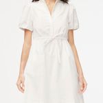 J.Crew  Petite Collared Short Sleeve Tie Waist Mini Dress White Classic 8P NWT Photo 1