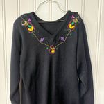 R & K Vintage Dress Women Size Medium Sweater Navy Blue Sequin Midi Long Sleeve Photo 3