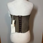 Pilcro Anthropologie corset sweater top Brown Strapless L Hook & Eye Closure Photo 4