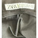 ZARA Chino Ankle Wide Leg Trouser Dress Pant Stretch Straight Leg Pocket S Black Photo 6