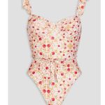 REBECCA VALLANCE Swimsuit Size Large Catania Ruffled Waist Tie Floral One Piece​ Photo 2