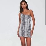 Forever 21 Women’s medium one shoulder neckline runched tight mini dress snakeskin print​​ Photo 2