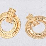 3 for $25 Textured Metal Round Drop Earrings Gold Photo 4