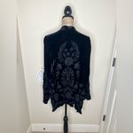 Johnny Was NTM:  Black Velvet Embroidered Floral Open Front Cardigan Size M Photo 11